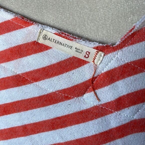 Alternative Orange and White Pullover Short Sleeve Sweatshirt (Size: Small) - Picture 8 of 9